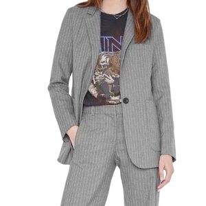New Anine Bing Schoolboy Pinstripe Blazer